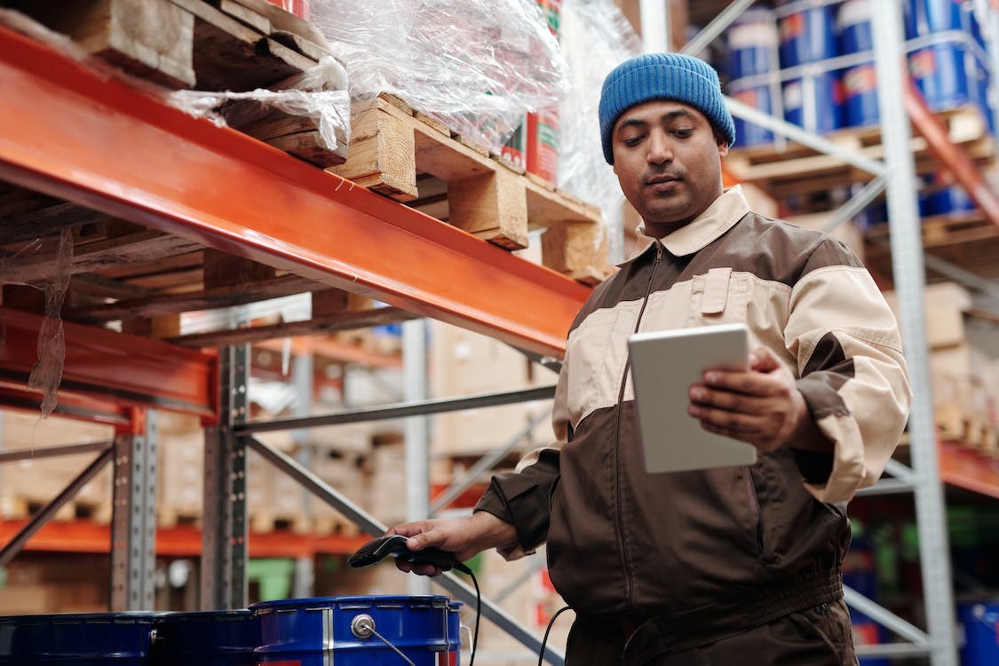 Free Man Holding Digital Tablet Stock Photo